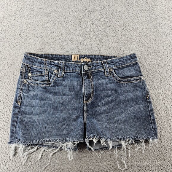 Kut From The Kloth Shorts Womens 14 Blue Cut Off Frayed Hem Distressed Stretch - Picture 1 of 16